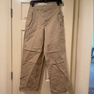 Zara Tan Cargo Pants Relaxed Wide Leg Fit Women’s Size S